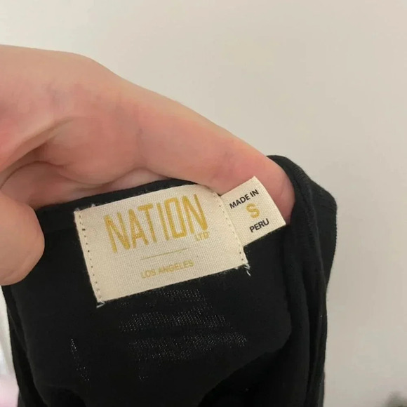 Nation LTD Gracie Pintuck Combo Top in Jet Black Size Small - Picture 3 of 6